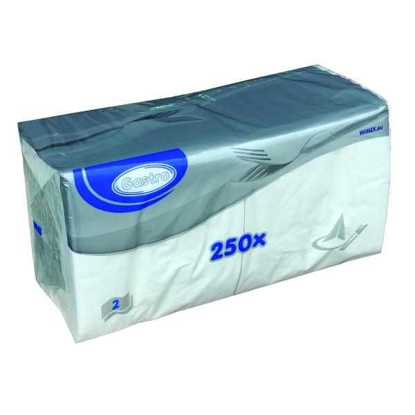 250 Cocktail-Servietten 2-lagig ca. 24x24cm weiß