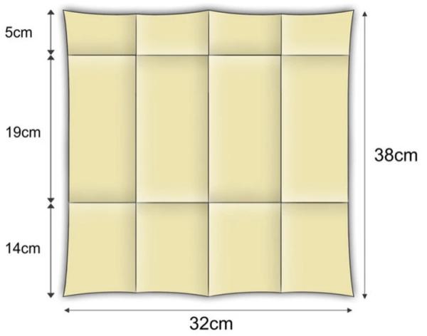 Serviette aufgefaltet