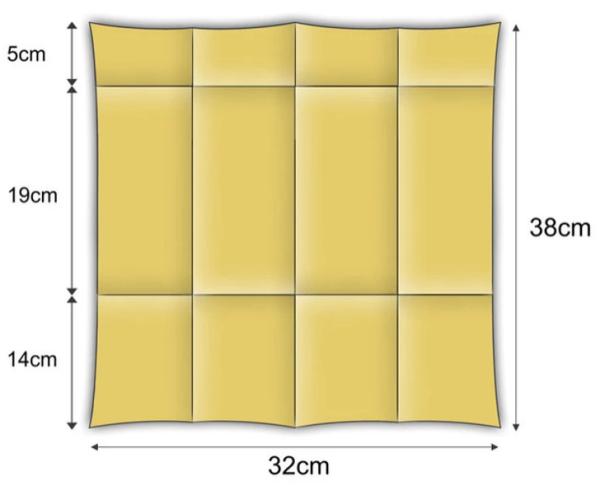 Serviette aufgefaltet