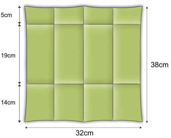 Serviette aufgefaltet