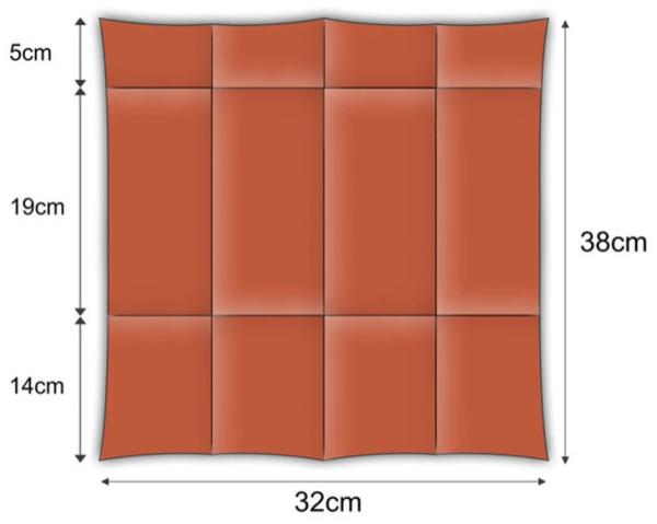 Serviette aufgefaltet