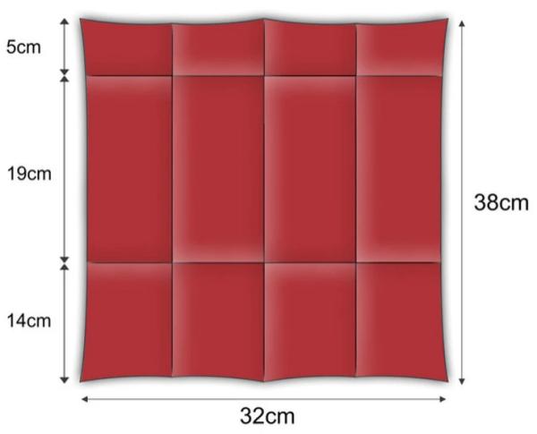 Serviette aufgefaltet