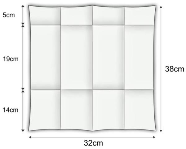 Serviette aufgefaltet