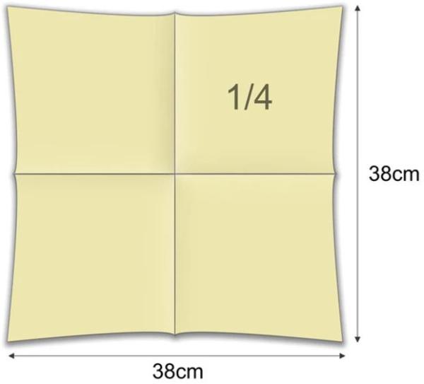 Serviette aufgefaltet