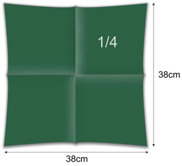 Serviette aufgefaltet