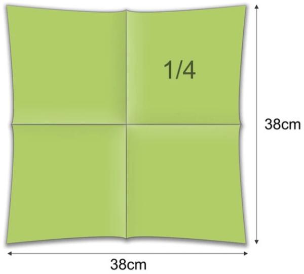 Serviette aufgefaltet