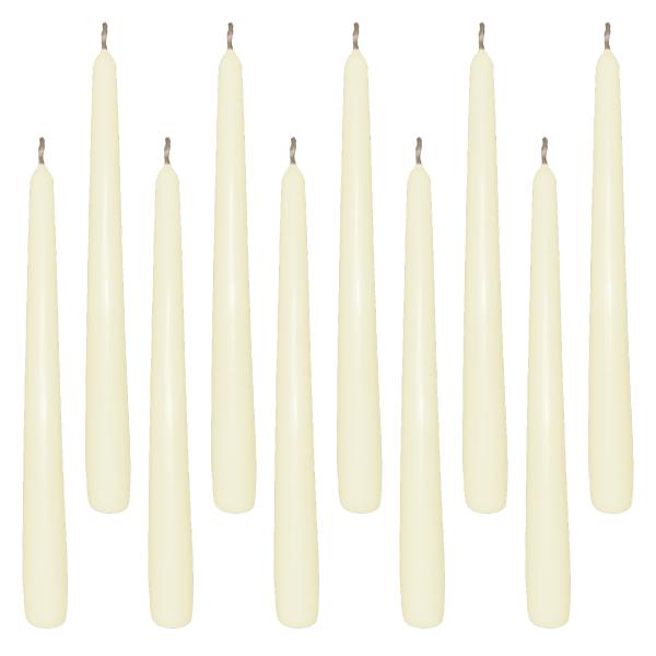 10 Spitzkerzen creme 23,5 x 245 mm