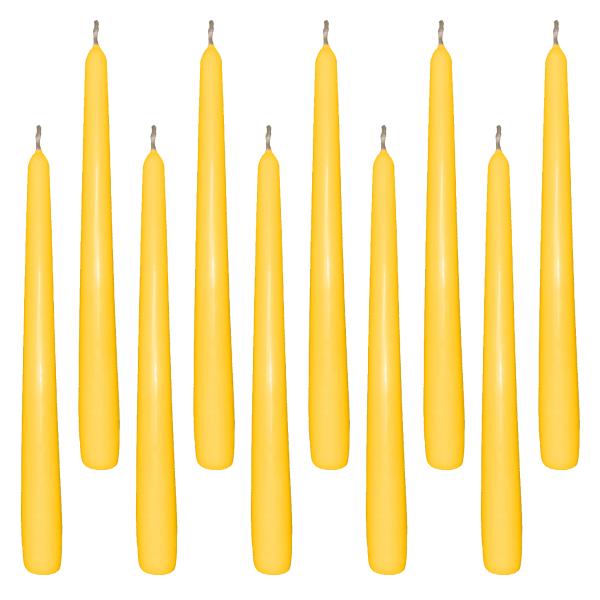 10 Spitzkerzen gelb 23,5 x 245 mm