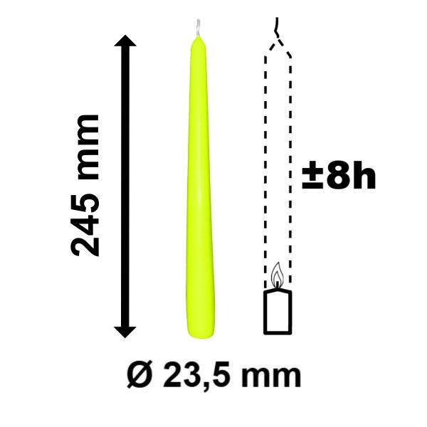 10 Spitzkerzen limette 23,5 x 245 mm