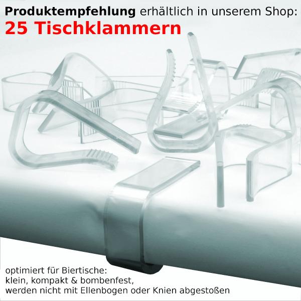 Befestigung mit Tischklammern