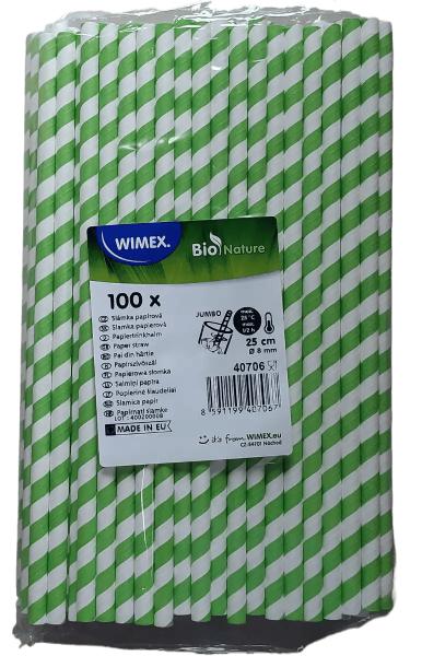 100 JUMBO Trinkhalme Spirale grün Papier 8mm x 25cm Trinkröhrchen Strohhalme