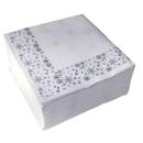 50 Servietten Weihnachten Airlaid 40x40cm weiß mit Schneeflocken-Motiv