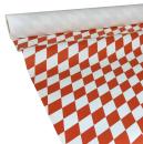 JUNOPAX Papiertischdecke 50m x 1,15m Raute rot-weiß