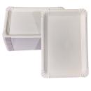 100 flache Pappteller weiß eckig 16 x 23 cm