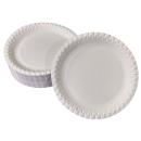 100 flache Pappteller weiß rund Durchmesser 23 cm