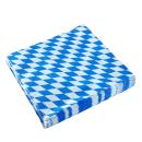 20 Servietten 3-lagig 33x33cm Raute weiß-blau Bayern Oktoberfest