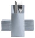 50 Softpoint Besteckservietten Bestecktaschen grau