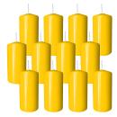 12 Stumpen Kerzen 60x120mm gelb