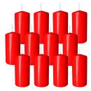 12 Stumpen Kerzen 60x120mm rot